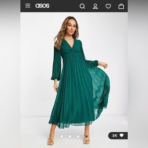 ASOS DESIGN Pleated Midi Dress